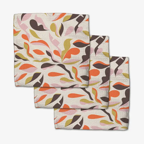 Playful Leaves Dishcloth Set of 3 by Geometry