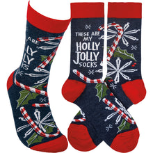 Load image into Gallery viewer, Socks - These Are My Holly Jolly Socks
