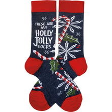 Load image into Gallery viewer, Socks - These Are My Holly Jolly Socks
