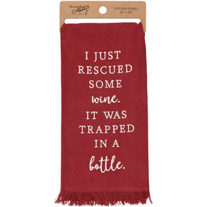 I Just Rescued Some Wine - Dish Towel