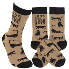 Load image into Gallery viewer, Socks - Less People More Cats
