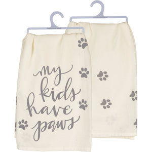 My Kids Have Paws Pawprint - Dish Towel