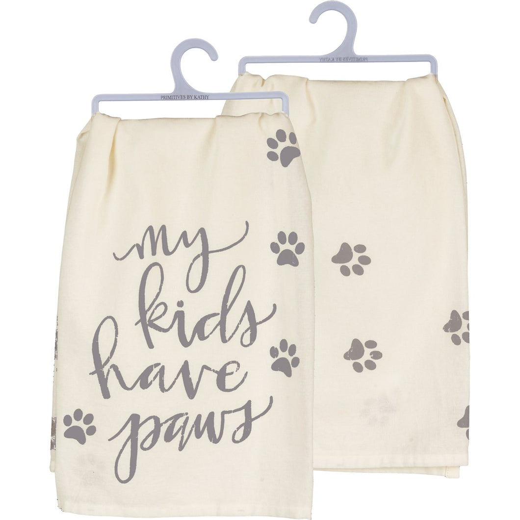 My Kids Have Paws Pawprint - Dish Towel