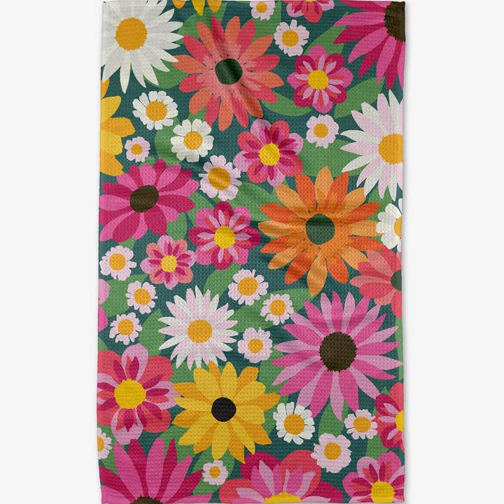 Wild Blooms Kitchen Tea Towel by Geometry