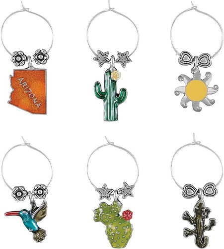 6-Piece Arizona Painted Wine Charms