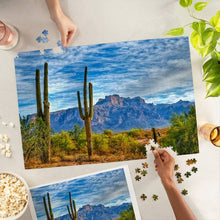 Load image into Gallery viewer, Arizona Saguaros &amp; Mountains - 1000 Piece Puzzle
