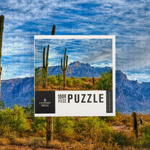 Load image into Gallery viewer, Arizona Saguaros &amp; Mountains - 1000 Piece Puzzle
