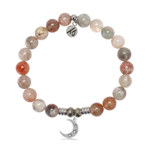 Arusha Agate Gemstone Bracelet with Friendship Stars Sterling Silver Charm