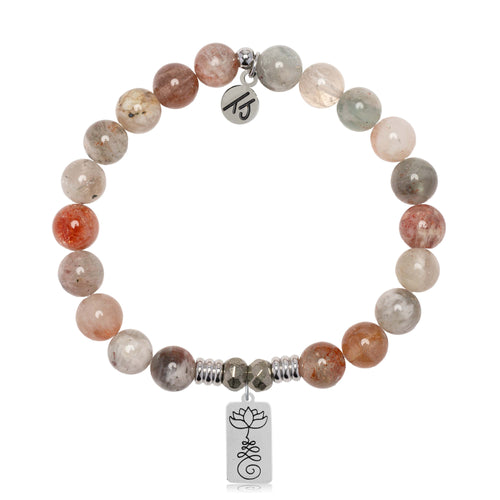 Arusha Agate Stone Bracelet with New Beginnings Sterling Silver Charm