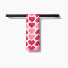 Load image into Gallery viewer, Blushing Hearts Kitchen Tea Towel by Geometry
