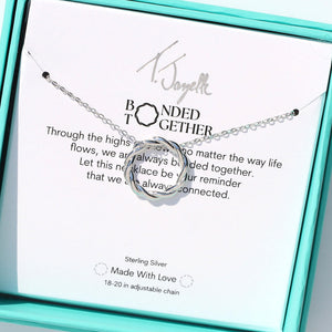 Bonded Together Sterling Silver Charm Necklace