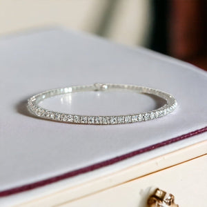 Silver Crystal Bangle