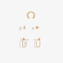 Load image into Gallery viewer, CZ Gold Stacks of Style Earrings Set
