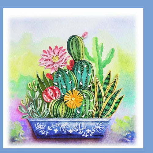 Cactus Flower in A Pot Quilling Card