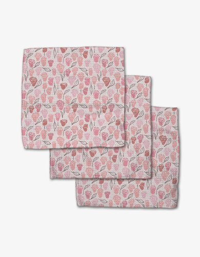 Neutral Rose Dishcloth Set of 3 by Geometry