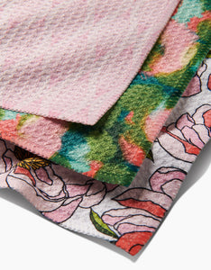 Peony Paradise Dishcloth Set of 3 by Geometry