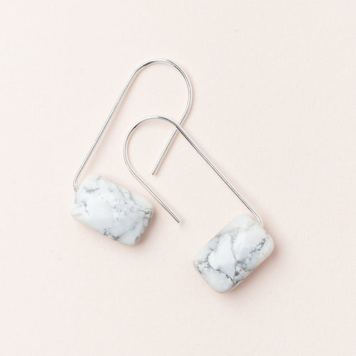 Floating Stone Earring - Howlite/Silver