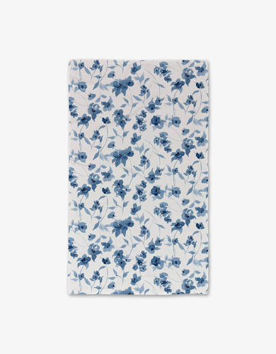 Blue Floral Luxe Hand Towel by Geometry