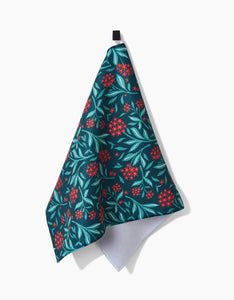 Holiday Blooms Kitchen Tea Towel by Geometry