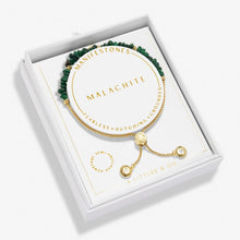 Load image into Gallery viewer, Malachite Manifestones Adjustable Bracelet In Gold-Tone Plating
