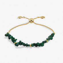 Load image into Gallery viewer, Malachite Manifestones Adjustable Bracelet In Gold-Tone Plating
