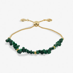 Malachite Manifestones Adjustable Bracelet In Gold-Tone Plating