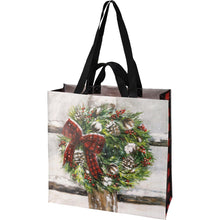 Load image into Gallery viewer, Market Tote - Winter Wreath
