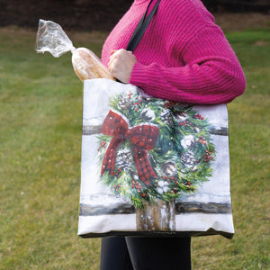 Market Tote - Winter Wreath