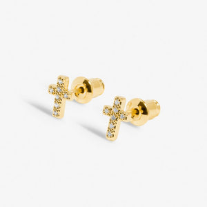 Mini Charms Pavé Cross Earrings