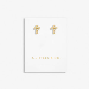 Mini Charms Pavé Cross Earrings