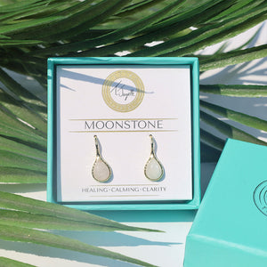 Gemstone Collection: Moonstone Stone Earrings
