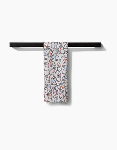 Playful Bunnies Kitchen Tea Towel by Geometry