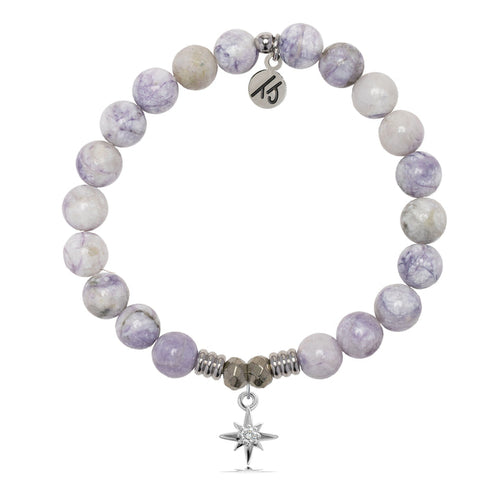 Purple Turquoise Gemstone Bracelet with Your Year Sterling Silver Charm