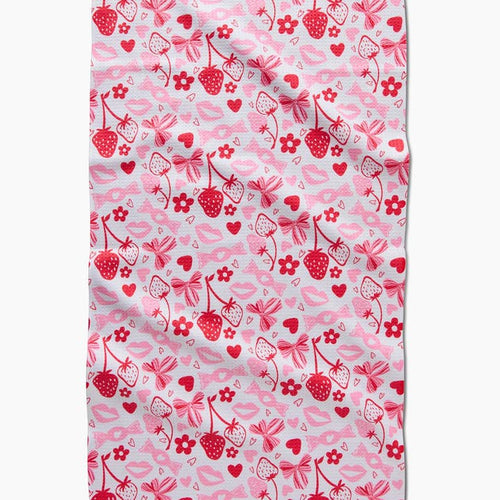 Sweet Valentine Kitchen Tea Towel by Geometry