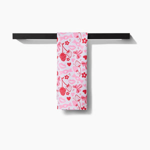 Sweet Valentine Kitchen Tea Towel by Geometry