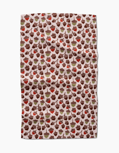 Acorn Abundance Leaves Kitchen Tea Towel by Geometry