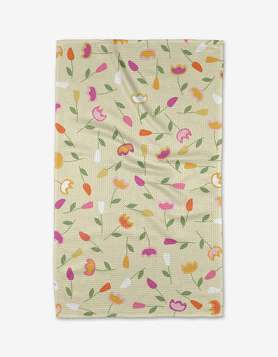 Bright Buds Kitchen Tea Towel by Geometry