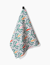 Load image into Gallery viewer, Carrot Damask Kitchen Tea Towel by Geometry
