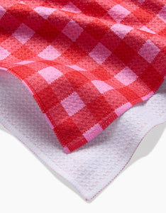 Cherry Gingham Kitchen Tea Towel by Geometry