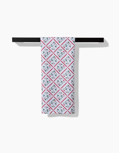 Christmas Mistletoe Trellis Kitchen Tea Towel by Geometry