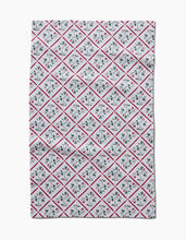 Load image into Gallery viewer, Christmas Mistletoe Trellis Kitchen Tea Towel by Geometry
