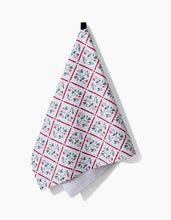 Load image into Gallery viewer, Christmas Mistletoe Trellis Kitchen Tea Towel by Geometry
