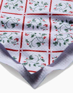 Christmas Mistletoe Trellis Kitchen Tea Towel by Geometry