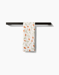 Crayon Floral Kitchen Tea Towel by Geometry