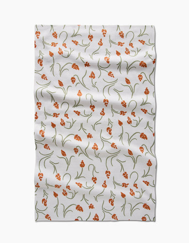 Crayon Floral Kitchen Tea Towel by Geometry