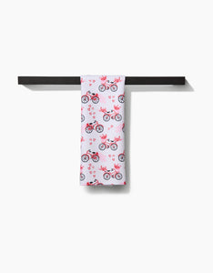 Love Bikes Kitchen Tea Towel by Geometry