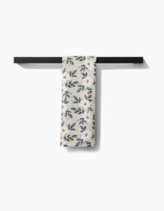 Painted Spring Flowers Kitchen Tea Towel by Geometry