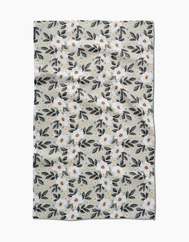 Painted Spring Flowers Kitchen Tea Towel by Geometry