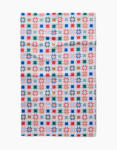 Patchwork Picnic Kitchen Tea Towel by Geometry