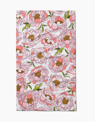 Peony Paradise Kitchen Tea Towel by Geometry